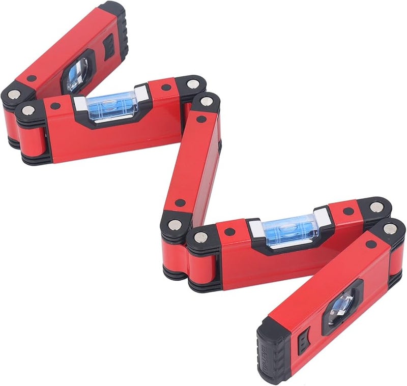 28 Inch Foldable Aluminum Alloy Level Ruler Multifunctional Bubble Tool for Pipes Stairs Corners - Image 4