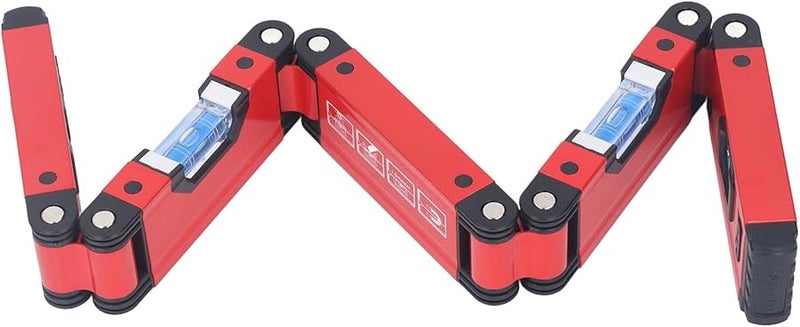 28 Inch Foldable Aluminum Alloy Level Ruler Multifunctional Bubble Tool for Pipes Stairs Corners - Image 3