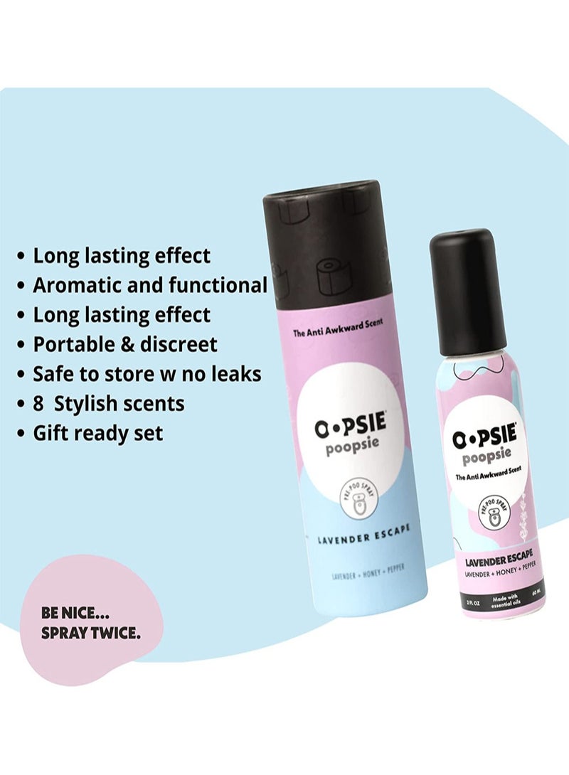 Oopsie Poopsie Aromar Oopsie Poopsie Pre-Poo Toilet Spray : Odor Deodorizer, Bathroom Air Freshener, Toilet Odor Neutralizer, Aromatic, Bathroom Essentials, The Anti Awkward Scent - Lavendar Escape - Image 3