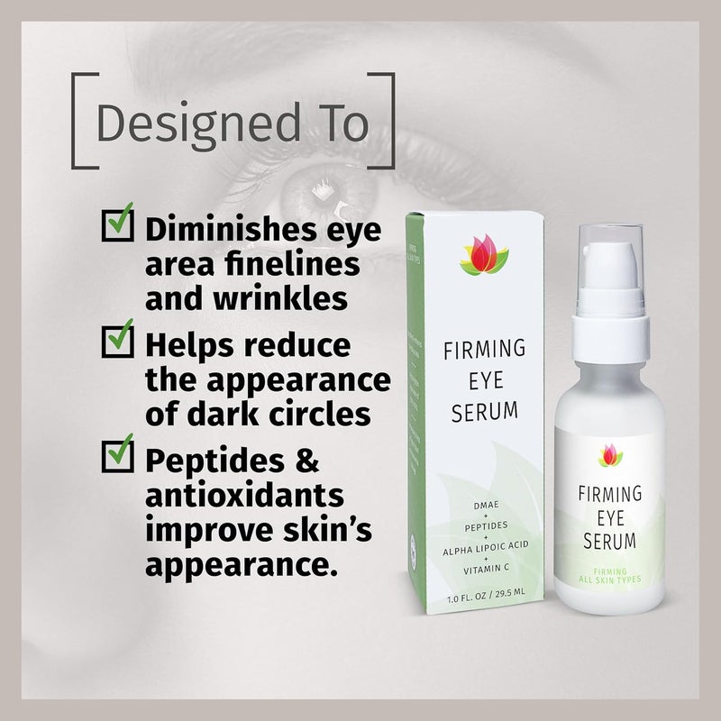 Reviva Labs Firming Eye Serum with DMAE, Peptides, Alpha Lipoic Acid & Vitamin C - 1 fl oz (29.5 ml) - Image 3