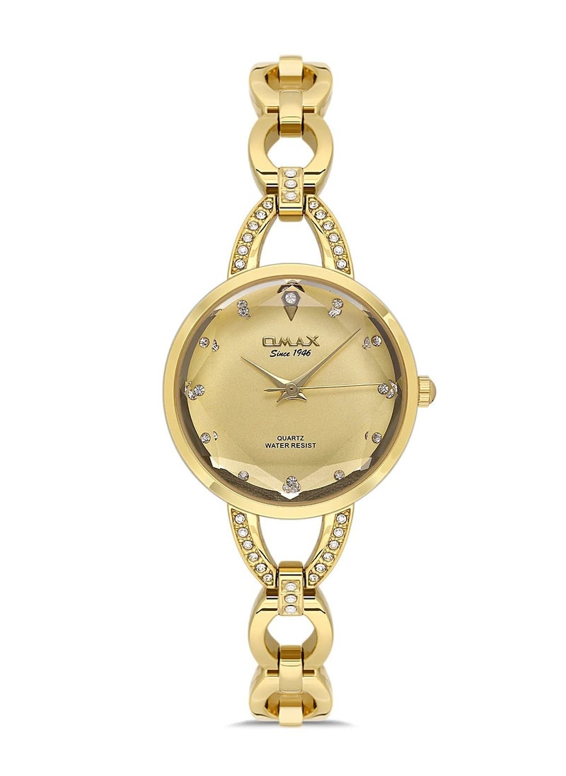 OMAX - Omax Women's Casual Luxury Wrist Watch, Watches for Women, Stainless Watches, Steel Gold Band, Analog Dial, Waterproof Watch, 1 Year Warranty - Image 1