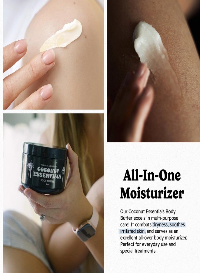 Coconut Essentials - Moisturizing Body Butter, Gluten and Paraben Free, with Coconut Oil, Peppermint, Vitamin E, Shea Butter, Almond, and Sunflower Oil, Body Lotion for Beautiful & Glowing Skin, 8 oz - Image 4