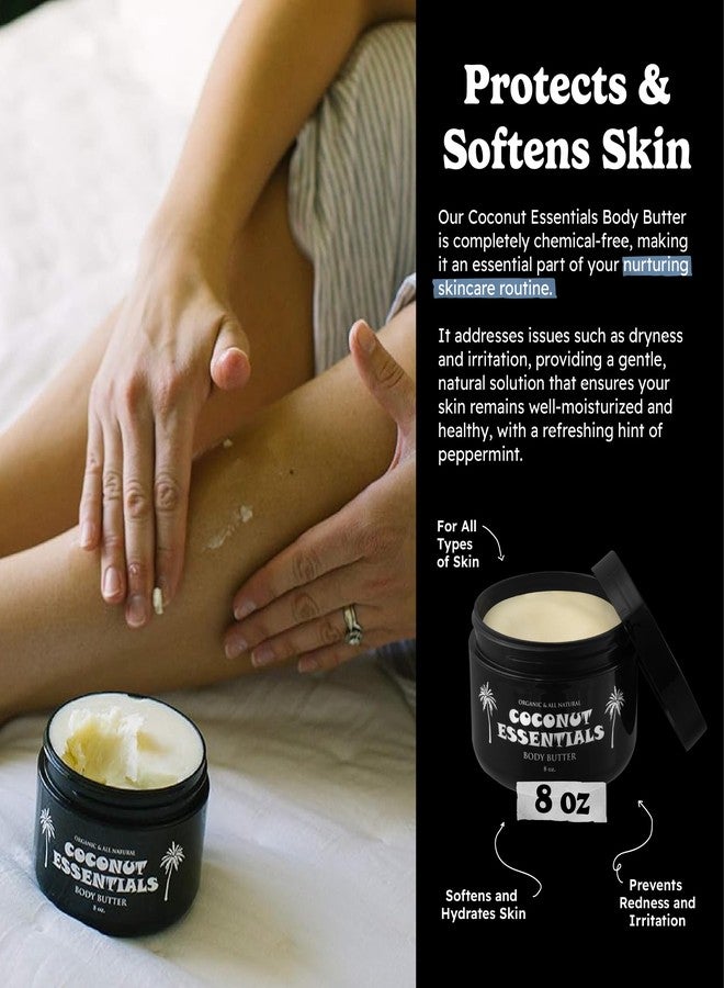 Coconut Essentials - Moisturizing Body Butter, Gluten and Paraben Free, with Coconut Oil, Peppermint, Vitamin E, Shea Butter, Almond, and Sunflower Oil, Body Lotion for Beautiful & Glowing Skin, 8 oz - Image 2
