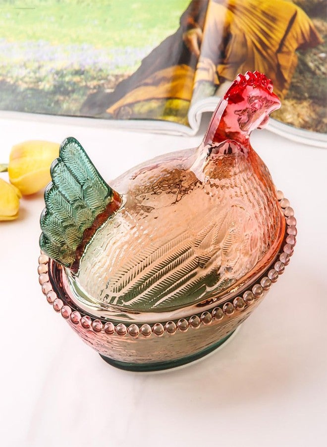 WAIT FLY Chicken Candy Dish with Lid Candy Jar Snack Bowl Cookie Jar Hen Shape Easter Candy Buffet Jars Kitchen Storage Jar-Brown - Image 5