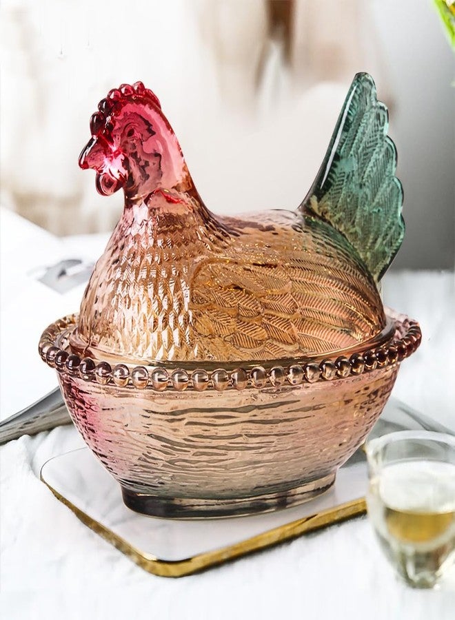 WAIT FLY Chicken Candy Dish with Lid Candy Jar Snack Bowl Cookie Jar Hen Shape Easter Candy Buffet Jars Kitchen Storage Jar-Brown - Image 4