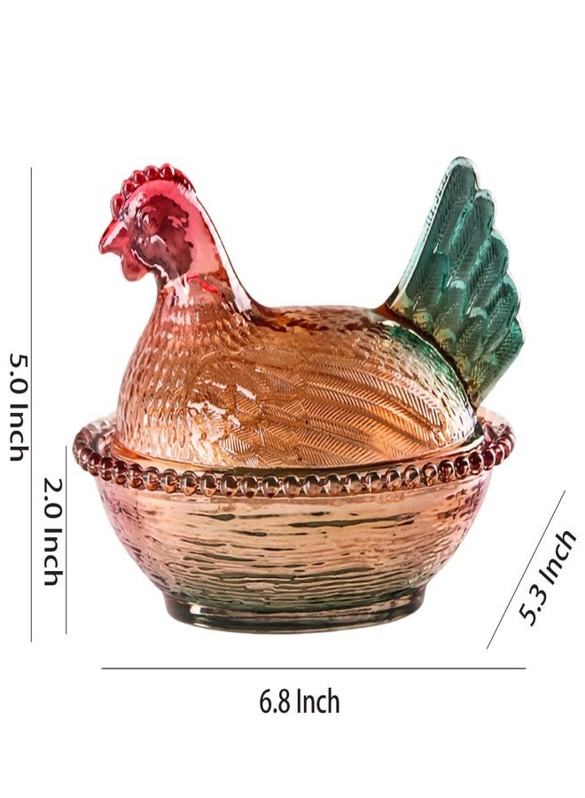 WAIT FLY Chicken Candy Dish with Lid Candy Jar Snack Bowl Cookie Jar Hen Shape Easter Candy Buffet Jars Kitchen Storage Jar-Brown - Image 2