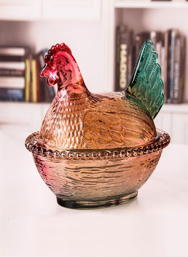 WAIT FLY Chicken Candy Dish with Lid Candy Jar Snack Bowl Cookie Jar Hen Shape Easter Candy Buffet Jars Kitchen Storage Jar-Brown - Image 3