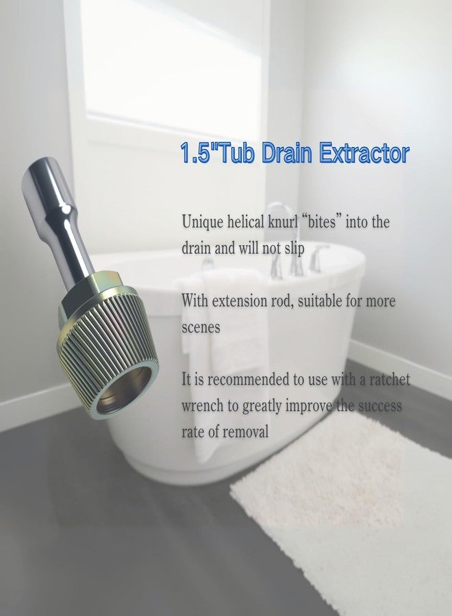 FPTPEHPC 1.5" Bathtub Drain Removal Tool Tub Drain Extractor for One and A Half Inch Old Or Stubborn Tub Drains Clog Shower Drain Removal Superior Tool for 1-1/2” tub drains - Image 2