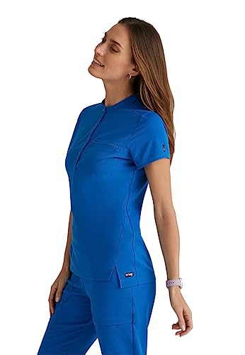 BARCO Grey's Anatomy Spandex Stretch Direct - Rush Scrub Top for Women New Royal Small - Image 3