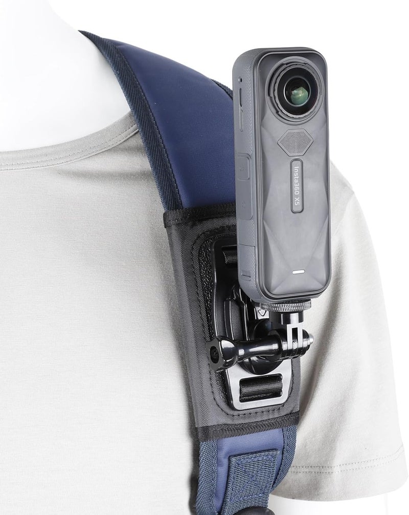 SHOPEE 360 Degree Rotating Anti-Slip Camera Backpack Shoulder Strap Clip Belt Mount for Insta360 One X5/X4/X3/ One R/Go 2 Compatible with Hero 13/12/11/10 /9/8/7/6 and Other Action Camera - Image 1
