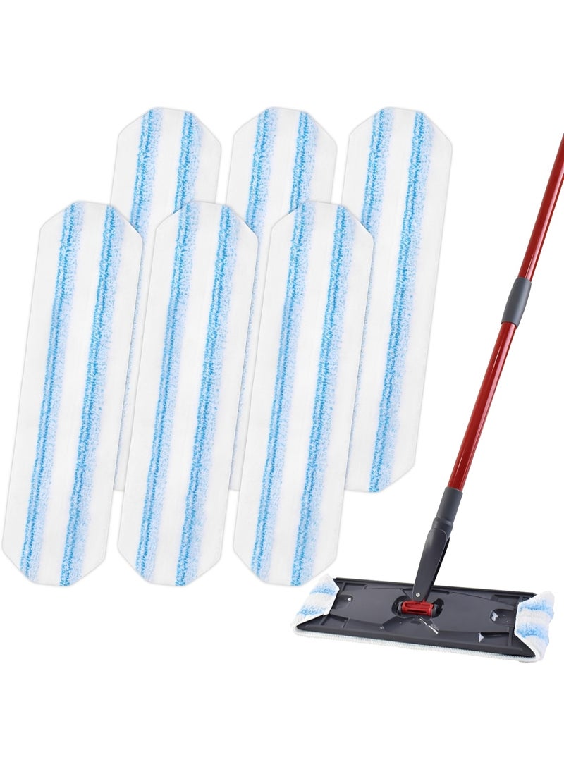 6 Pack Reusable Microfibre Mop Pad Refills Compatible with Vileda H2Pro Flat Mop, Washable Replacement Pads - Image 1
