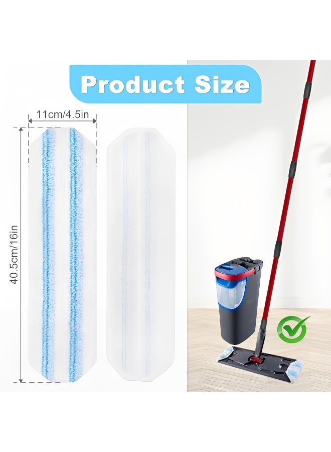6 Pack Reusable Microfibre Mop Pad Refills Compatible with Vileda H2Pro Flat Mop, Washable Replacement Pads - Image 2