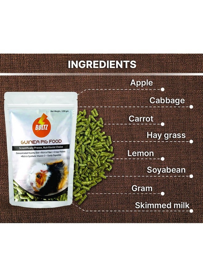 Boltze طعام حبيبات خنزير غينيا لجميع مراحل الحياة، بنكهة الخضار، اختيار أخصائي التغذية (معتمد من ISO 9001)، متوسط الحجم، 1200 جرام - Image 4
