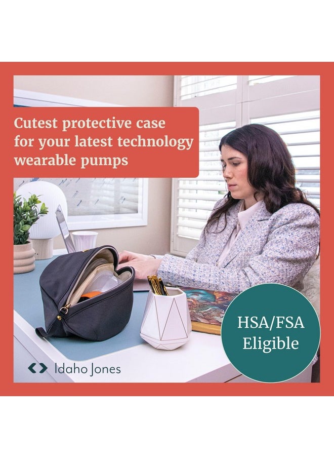 Idaho Jones Mini Breast Pump Bag, Compatible With Elvie Pumps | Black Small Breast Pump Bag With Wrist Strap | Easy To Clean | Padded To Protect Your Pump | Hands-Free Breast Pump Storage Bag  - Image 2