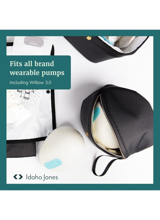 Idaho Jones Mini Breast Pump Bag, Compatible With Elvie Pumps | Black Small Breast Pump Bag With Wrist Strap | Easy To Clean | Padded To Protect Your Pump | Hands-Free Breast Pump Storage Bag  - Image 3