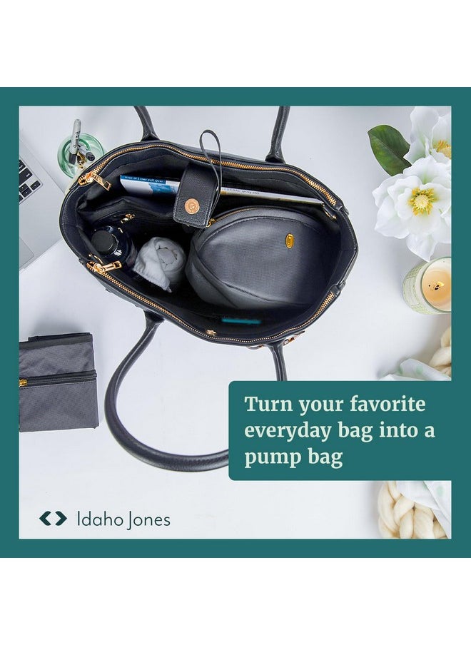 Idaho Jones Mini Breast Pump Bag, Compatible With Elvie Pumps | Black Small Breast Pump Bag With Wrist Strap | Easy To Clean | Padded To Protect Your Pump | Hands-Free Breast Pump Storage Bag  - Image 5