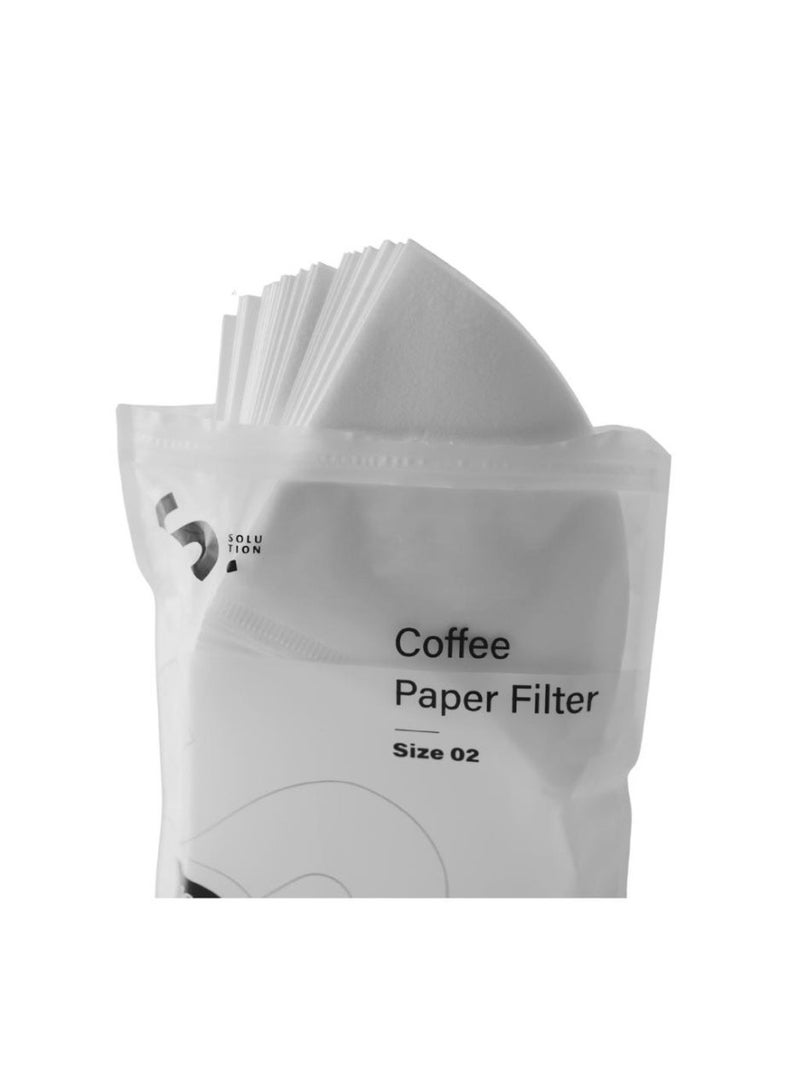 Solution V60 Coffee Paper Filters Size 02 White 100 Pieces Disposable Cone Filters for Pour Over Coffee Brewing 1 to 4 Cups - Image 1