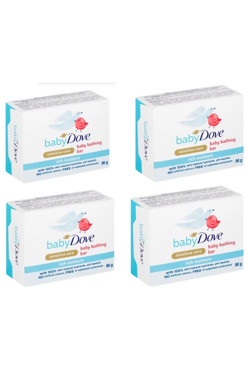Baby Dove Sensitive Care Rich Moisture Baby Bathing Bar 90g 4PC - Image 1