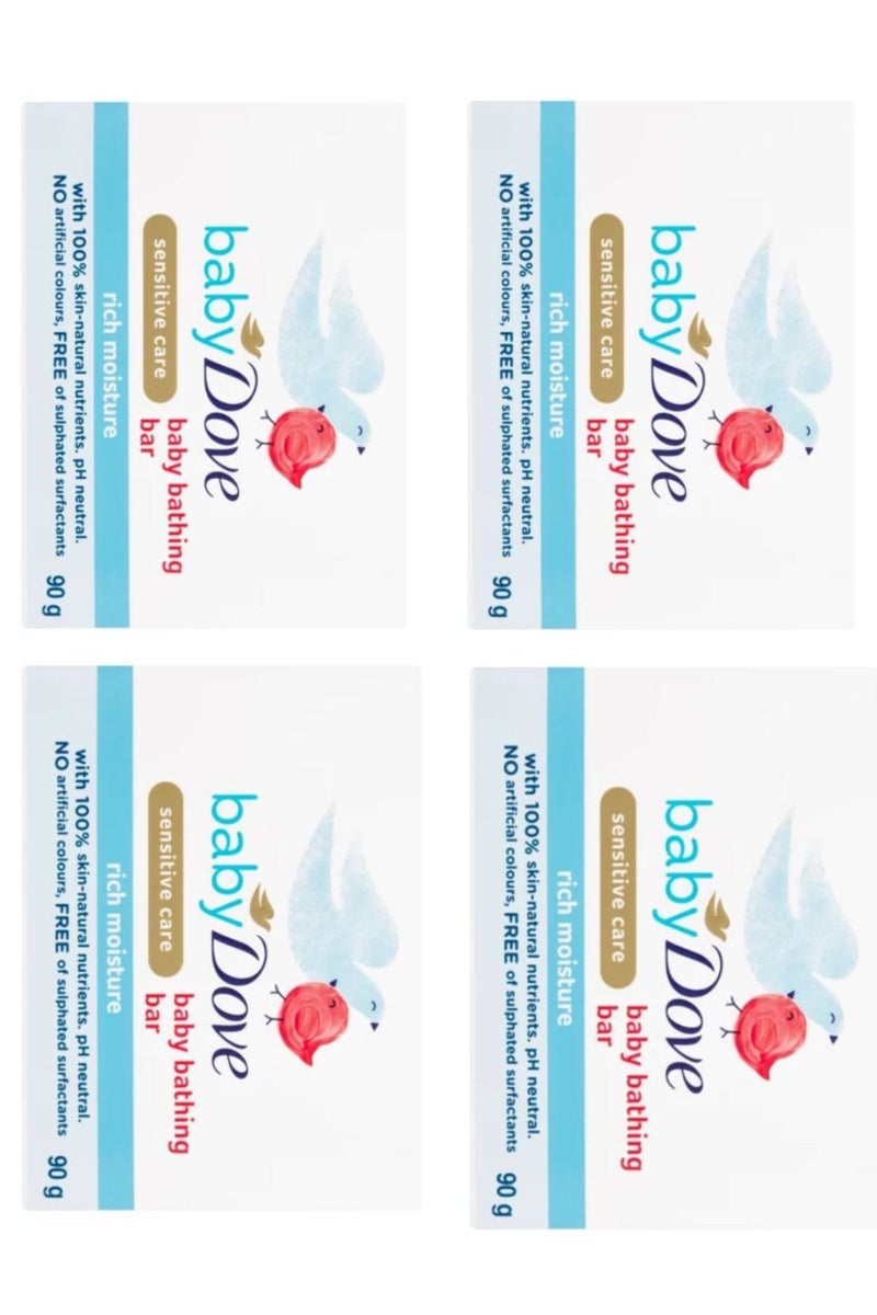 Baby Dove Sensitive Care Rich Moisture Baby Bathing Bar 90g 4PC - Image 2