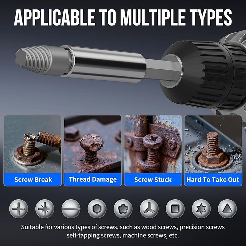 STREBITO Damaged Screw Extractor Set, 32PCS Stripped Screw Extractor with Magnetic Extension Shaft & Socket Adapter, Stripped Screws Nuts & Bolts Drill Bit Tools for Easy Removal of Rusty Broken Screw - Image 3