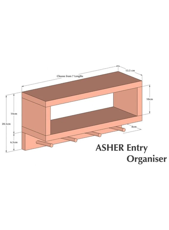Home Gallery Entryway Organiser Wooden Shelf 40cm cm - Image 3