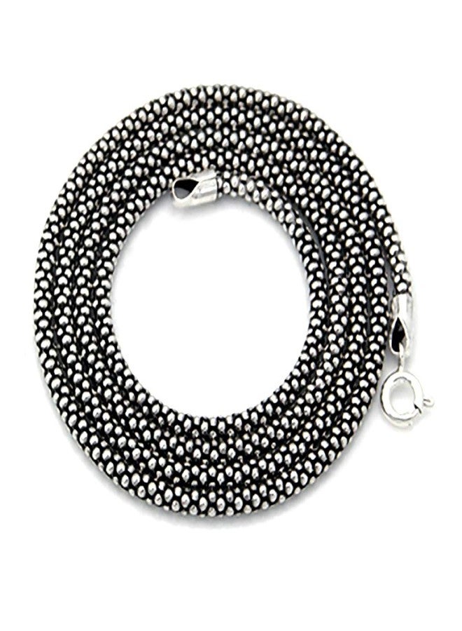 Silvershake Oxidized 2.8mm 925 Sterling Silver Popcorn Chain Necklace 24 Inch - Image 3