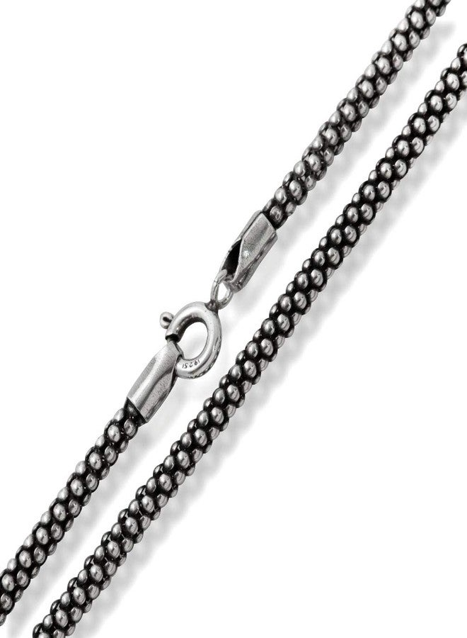 Silvershake Oxidized 2.8mm 925 Sterling Silver Popcorn Chain Necklace 24 Inch - Image 2