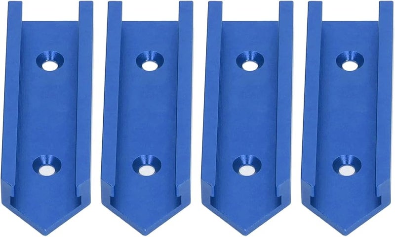 Blue Aluminum Alloy T Track Connector 4Pcs 100mm Length Universal Woodworking Table Saw - Image 1