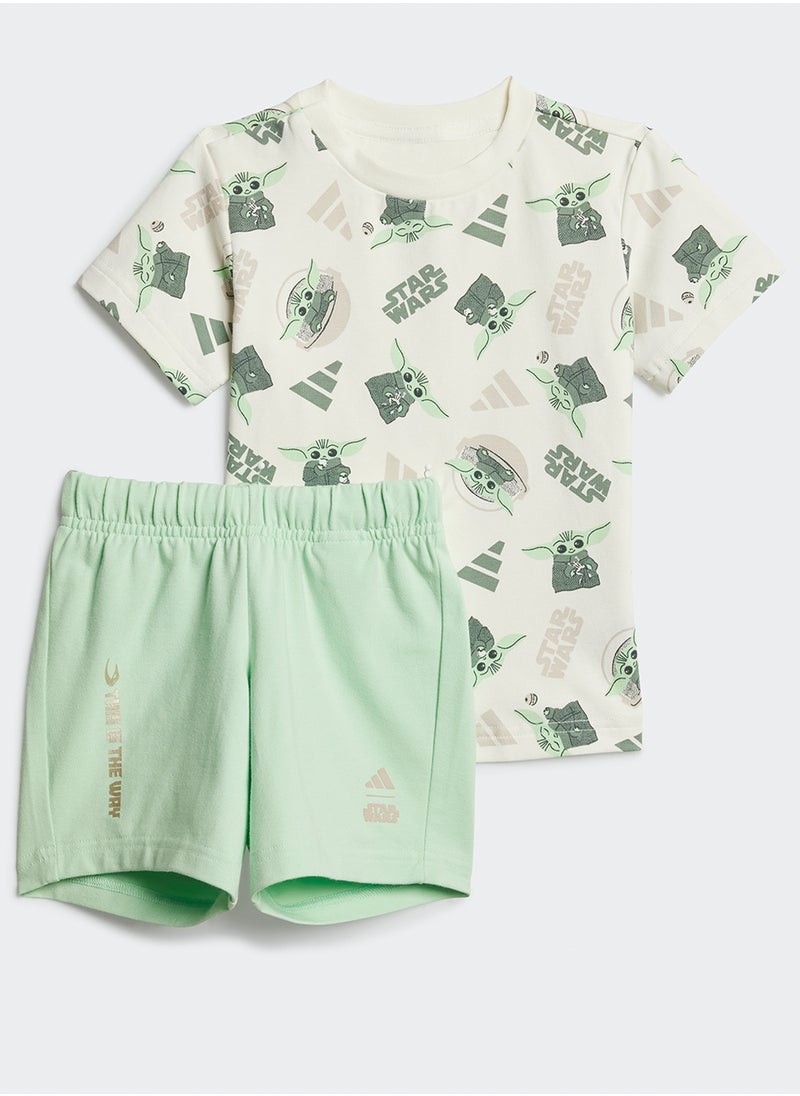 Adidas - Infant Grogu Graphic Print T-Shirt Set - Image 1