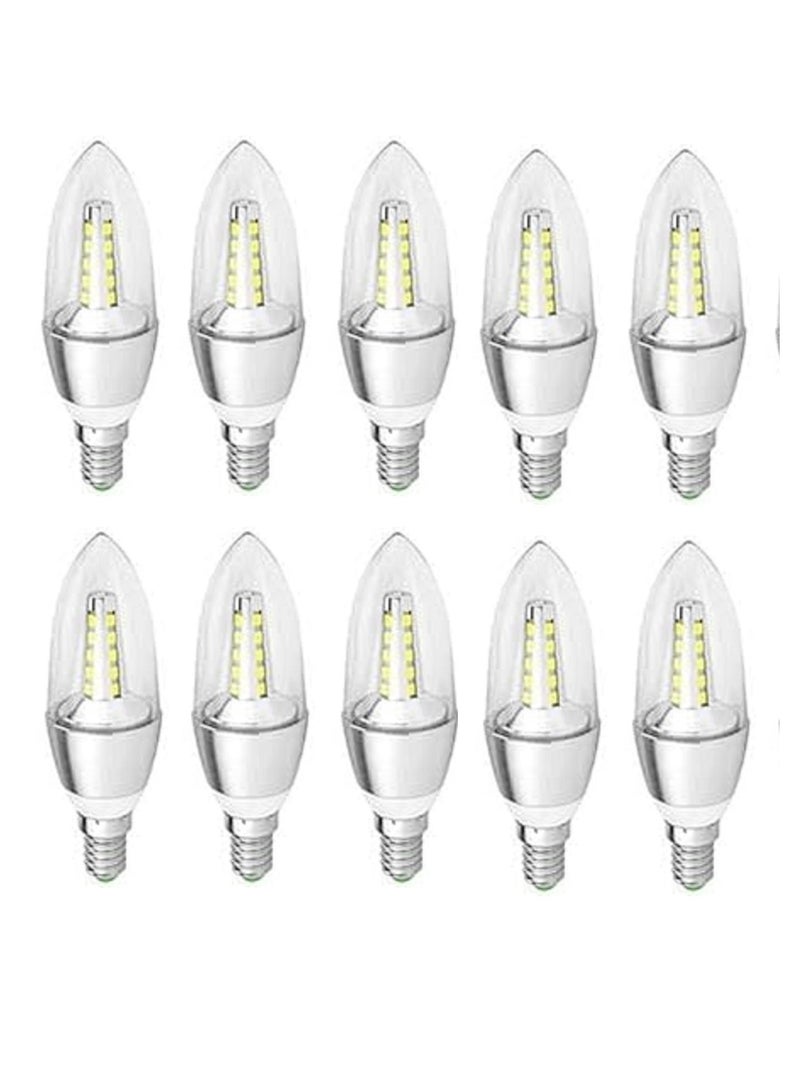LED Candle Bulb - 10 pieces - White color E14 5W
