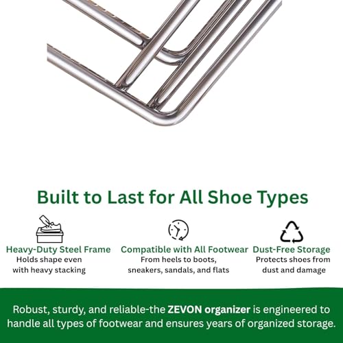 ZEVON Shoe Storage Organizer Set of 2 - Durable Transparent PVC material with Steel Frame, Stackable and Foldable, fit Underbed, Space Saving Design, Top & Side Access - Image 4