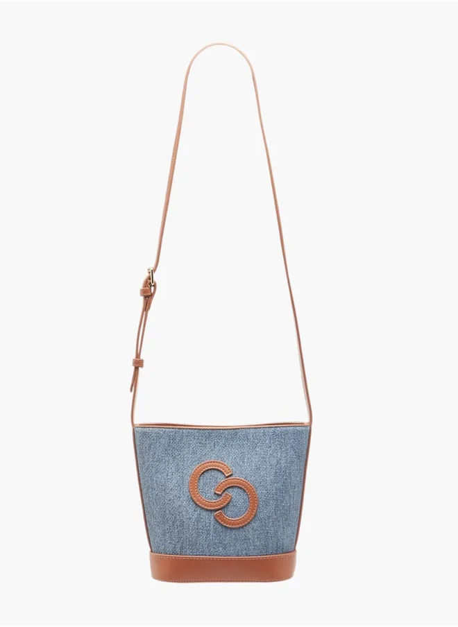 Celeste Women Logo Applique Crossbody Bag with Adjustable Strap