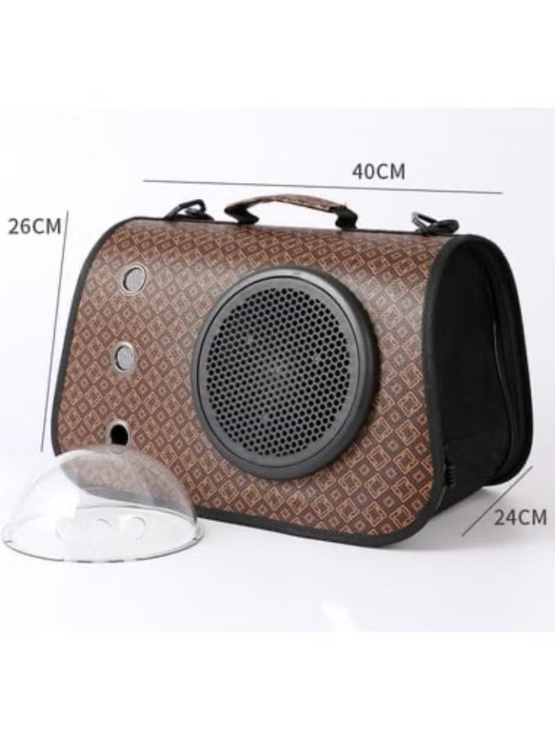 Generic Portable cat carry bag, foldable cat transport cage, well breathable and comfortable design with removable wool pillow for small and medium-sized cats and pets  - Image 1