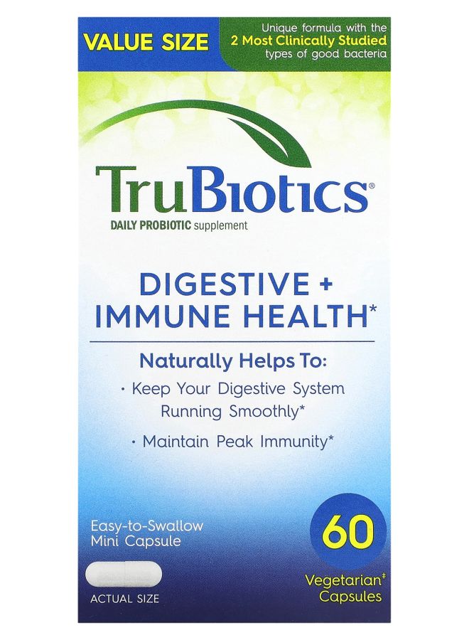 TruBiotics Digestive + Immune Health 60 Vegetarian Capsules - Image 1