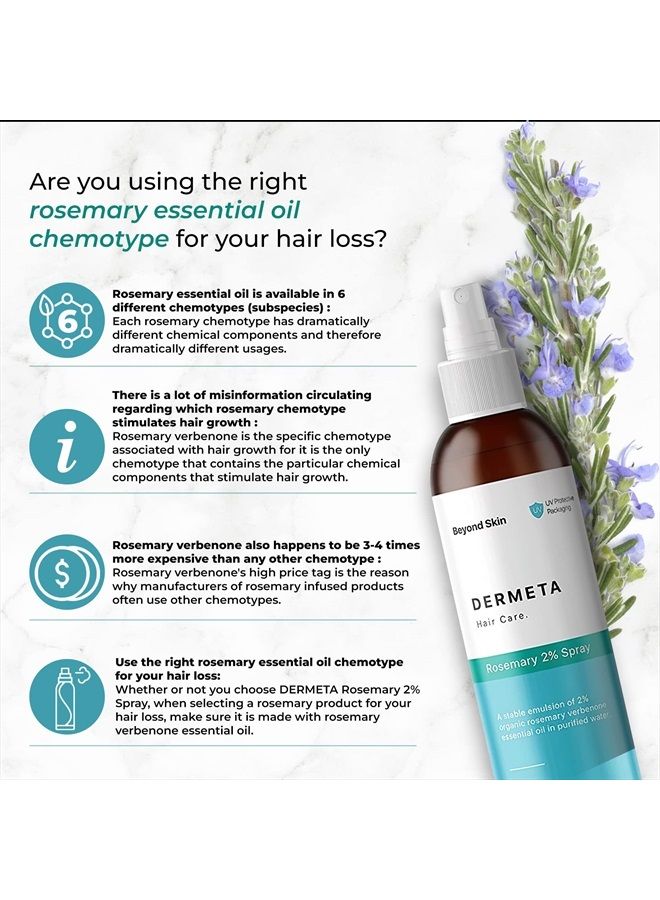 Dermeta Organic Rosemary Spray for Hair Growth & Scalp Health | Made in USA | Contains Maximum Recommended Concentration of Rosemary EO | Naturally Treats Thinning Hair, 8 Fl Oz (Pack of 1)  - Image 5