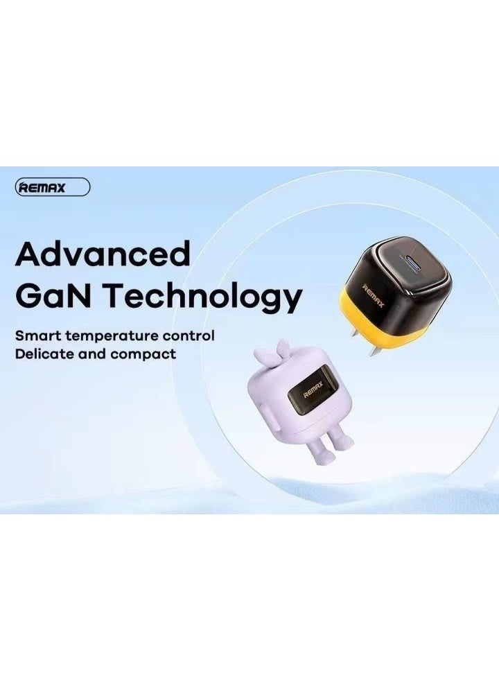 ريماكس شاحن سريع صغير بقوة 20 وات مع غطاء حماية لطيف، يدعم تقنية PD وQC من النوع C، وتقنية GaN، وحماية آمنة من الجهد الزائد، ومحول سفر صغير الحجم - Image 4
