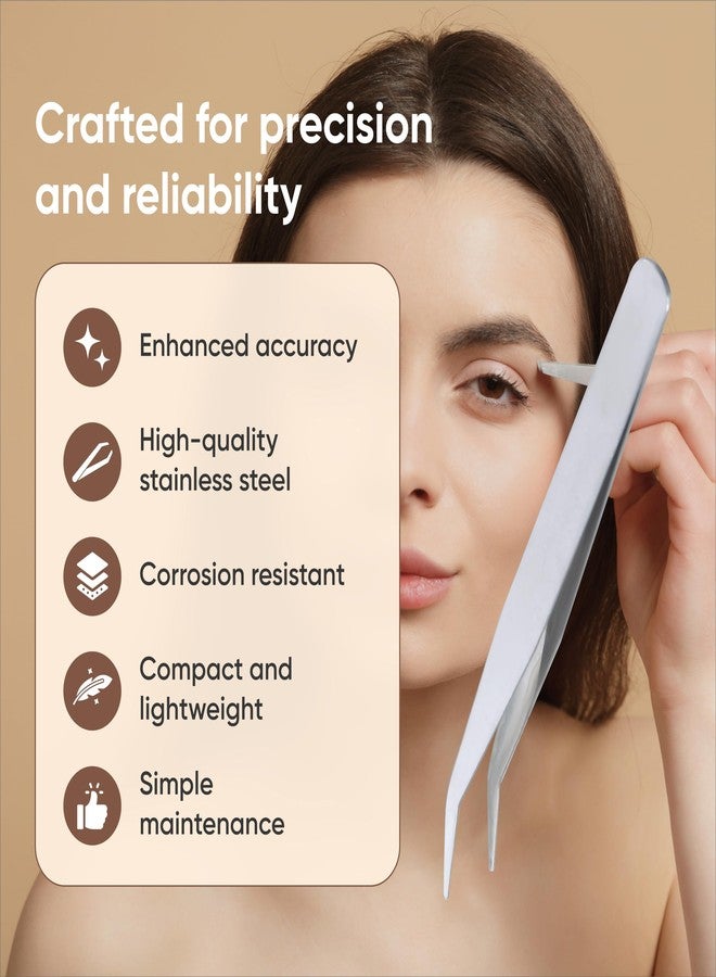 OFXDD Tweezers for Crafts 3.94″ - Ingrown Hair Tweezers Stainless Steel - Tweezers Precision for Plucking Eyebrow, Curved - Fine Pointed Tweezers for Splinter - Image 2