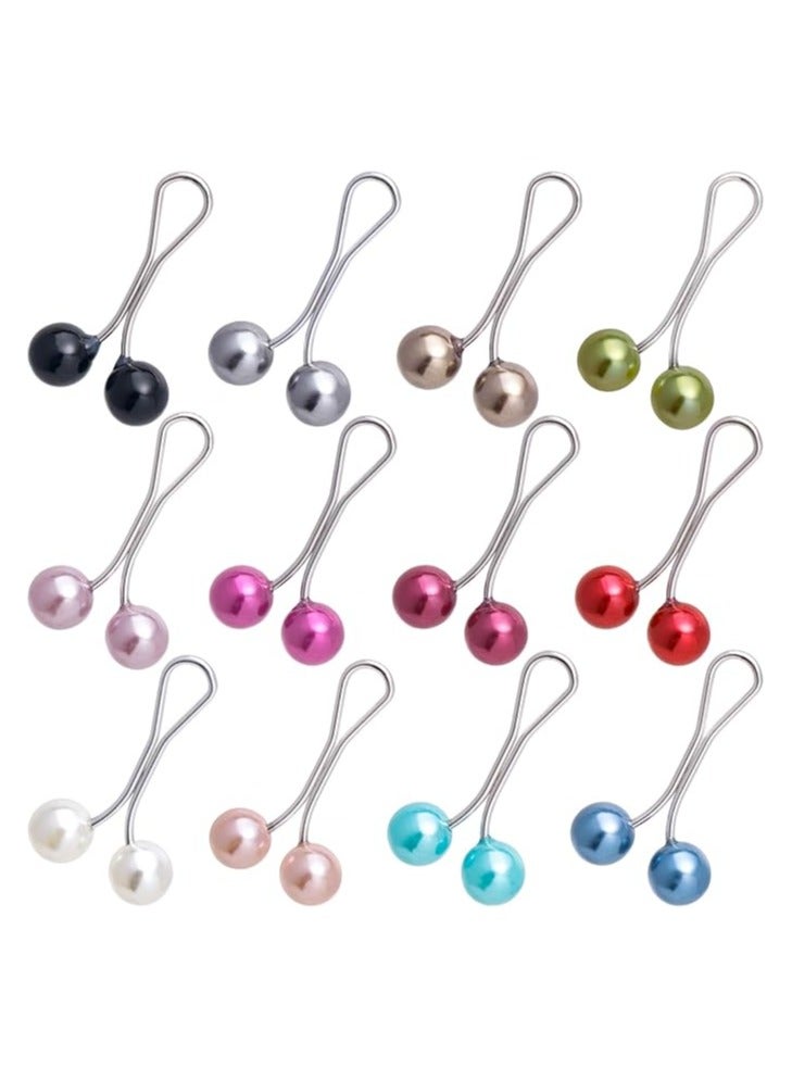Spaceshoop 12 Pieces Pearl Pins Islamic Clips Safety Clips - Image 1