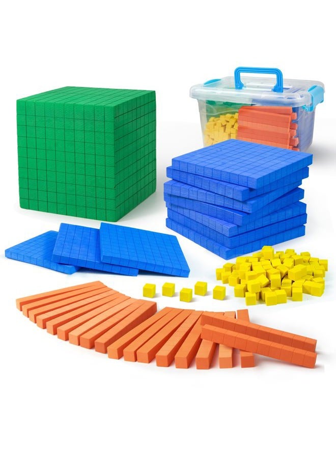 stochastic box Foam Base Ten Set for Math 146 PCS Place Value Blocks,Counting Cubes for Kids Math,Base 10 Math Manipulatives for Early Counting Math Toy in School Home - Image 1