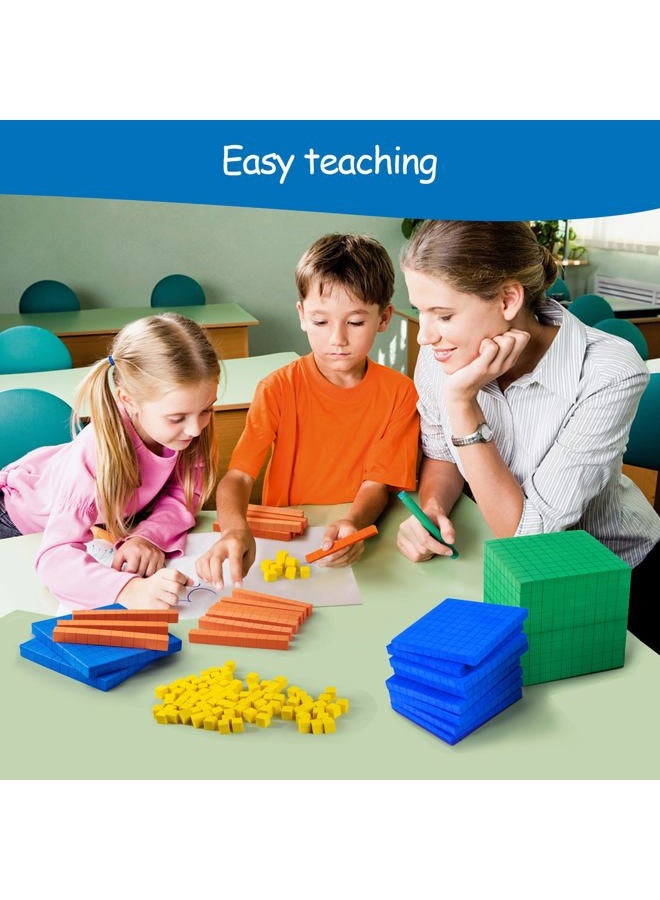 stochastic box Foam Base Ten Set for Math 146 PCS Place Value Blocks,Counting Cubes for Kids Math,Base 10 Math Manipulatives for Early Counting Math Toy in School Home - Image 5