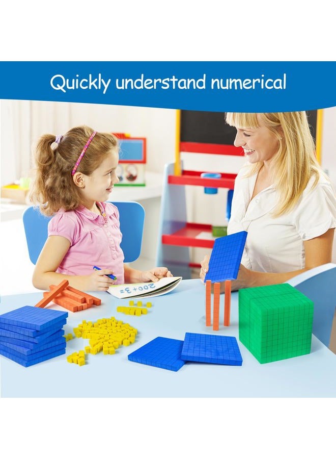 stochastic box Foam Base Ten Set for Math 146 PCS Place Value Blocks,Counting Cubes for Kids Math,Base 10 Math Manipulatives for Early Counting Math Toy in School Home - Image 4