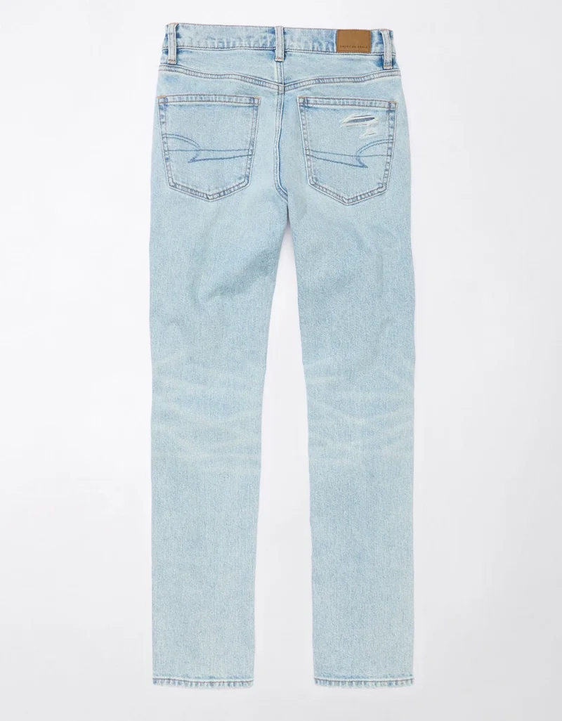 American Eagle  AE Stretch Super High-Waisted Ripped Ankle Straight Jean for Women | Best Price UAE