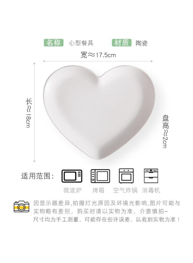 Love Plate High Beauty Value Household Dish Plate Dessert Plate Oven Microwave Baked Rice Plate Printable Logo Couple Tableware