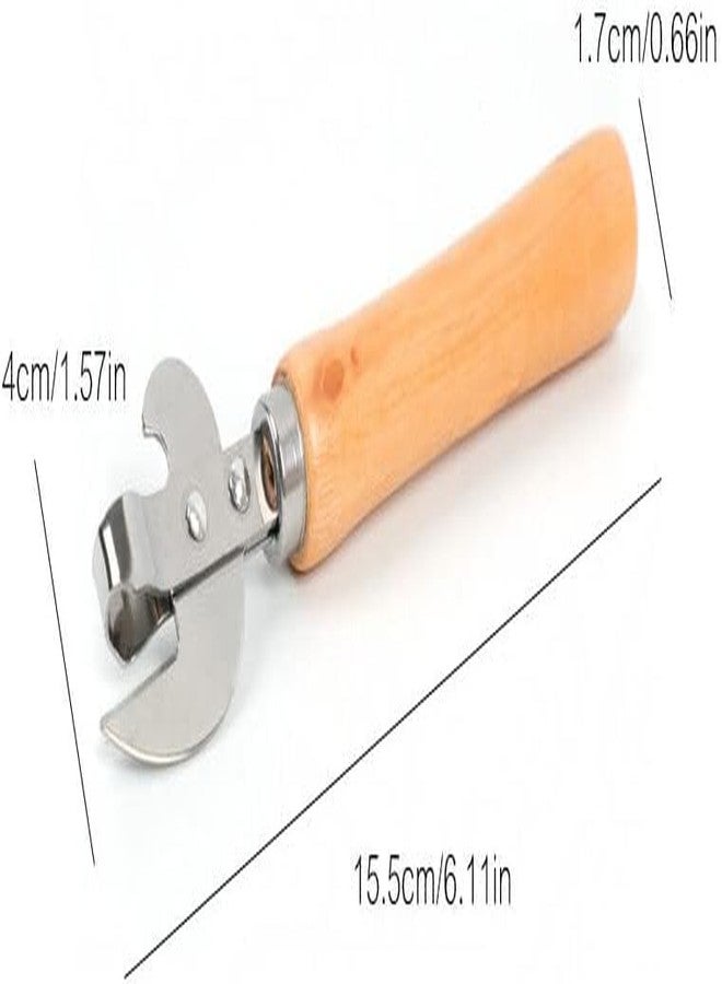FANTIA Stainless Steel Kitchen Utensil Multifunctional Lid Remov-e Side Cut Manual Can Opener with Wood Handle - Image 2