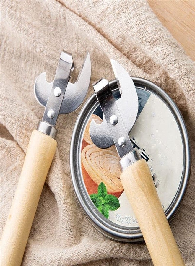 FANTIA Stainless Steel Kitchen Utensil Multifunctional Lid Remov-e Side Cut Manual Can Opener with Wood Handle - Image 4