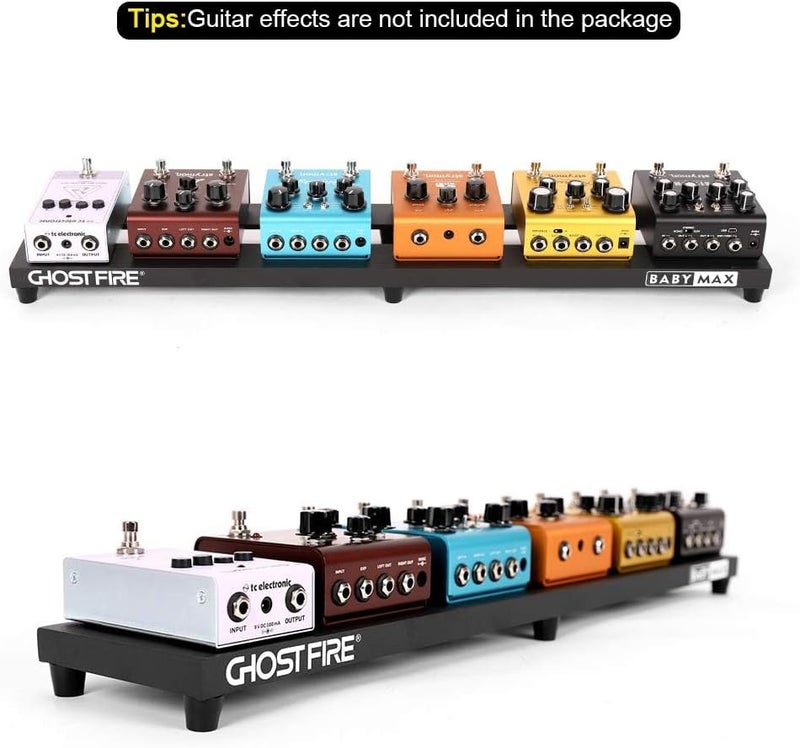 GHOSTFIRE Ghost Fire Guitar Pedal Board Aluminum Alloy 2.16lb Effect Pedalboard 27.5''x5.5'' with Carry Bag,V series (V-Baby Max) - Image 5