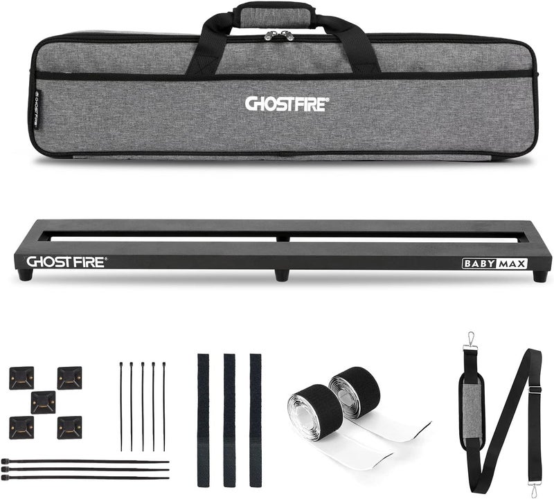 GHOSTFIRE Ghost Fire Guitar Pedal Board Aluminum Alloy 2.16lb Effect Pedalboard 27.5''x5.5'' with Carry Bag,V series (V-Baby Max) - Image 1