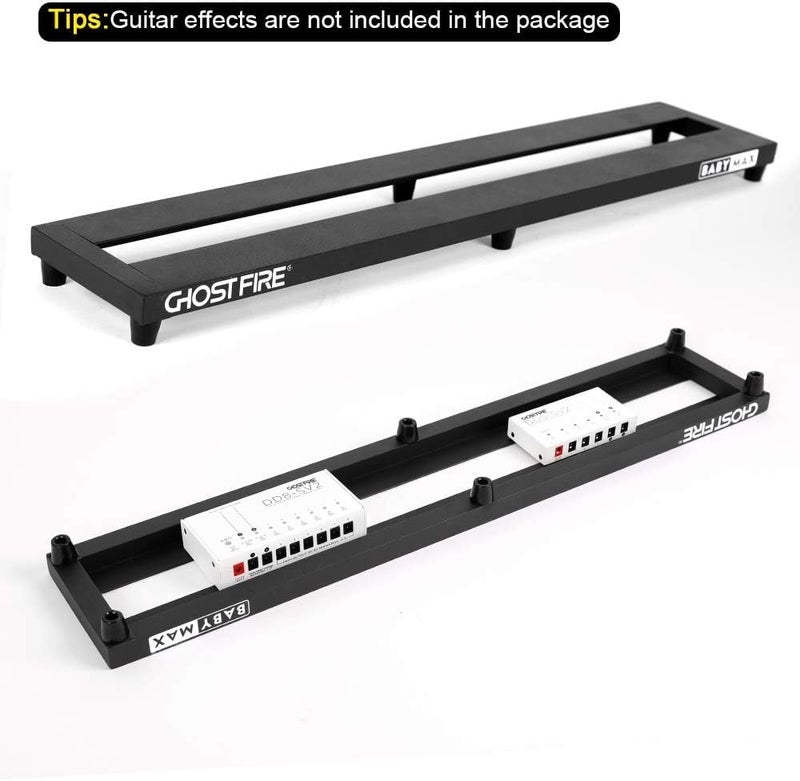 GHOSTFIRE Ghost Fire Guitar Pedal Board Aluminum Alloy 2.16lb Effect Pedalboard 27.5''x5.5'' with Carry Bag,V series (V-Baby Max) - Image 3