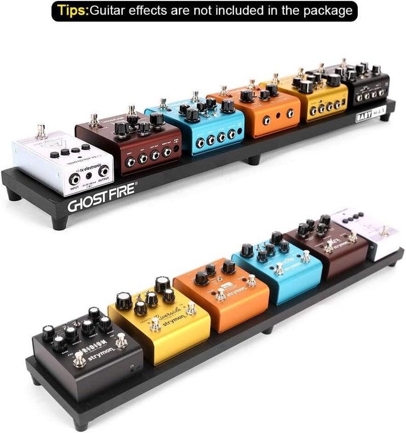 GHOSTFIRE Ghost Fire Guitar Pedal Board Aluminum Alloy 2.16lb Effect Pedalboard 27.5''x5.5'' with Carry Bag,V series (V-Baby Max) - Image 4