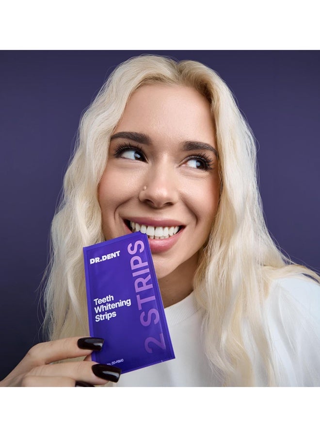 شرائح تبييض الأسنان الأرجوانية من DRDENT 21 علاجًا - آمنة على المينا - تبييض الأسنان غير الحساسة - تبييض دون أي ضرر - عبوة من 42 شريطًا - Image 2